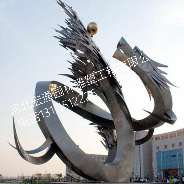 大型不锈钢龙雕塑 镜面动物摆件 龙凤呈祥广场景观小品