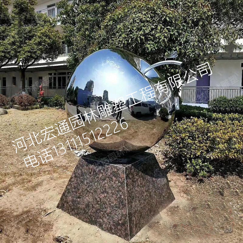 不锈钢大型苹果雕塑广场雕塑